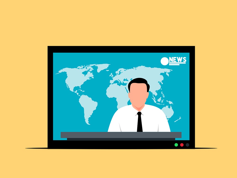 ニュース番組の画面のイラスト